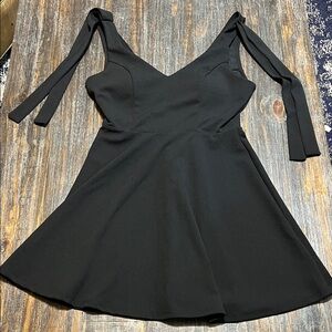 Trixxi Black V-Neck Mini Dress with Straps